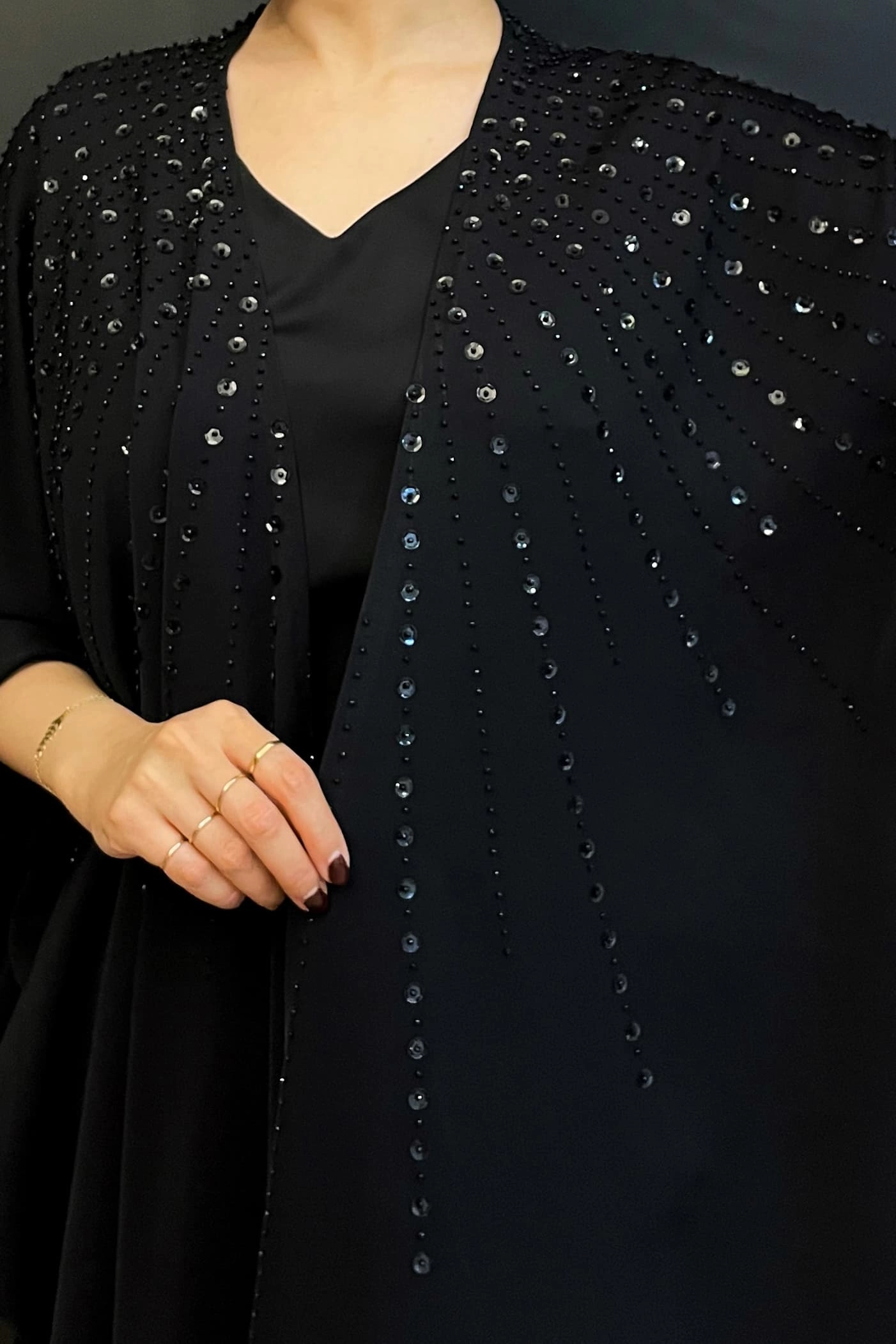 عبای مجلسی کار شده ی مشکی