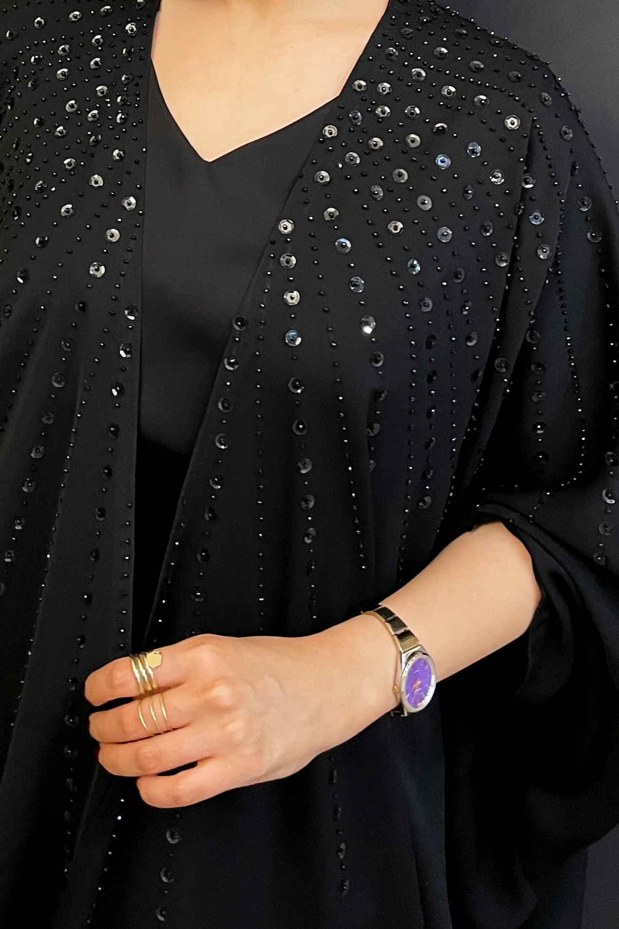 عبای مجلسی کار شده ی مشکی