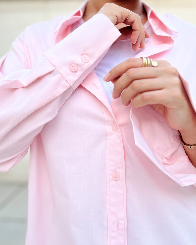 شومیز نخی صورتی